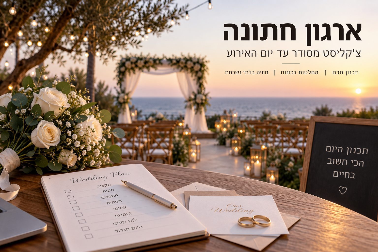 ארגון חתונה עם צ'קליסט מסודר ותכנון יום האירוע